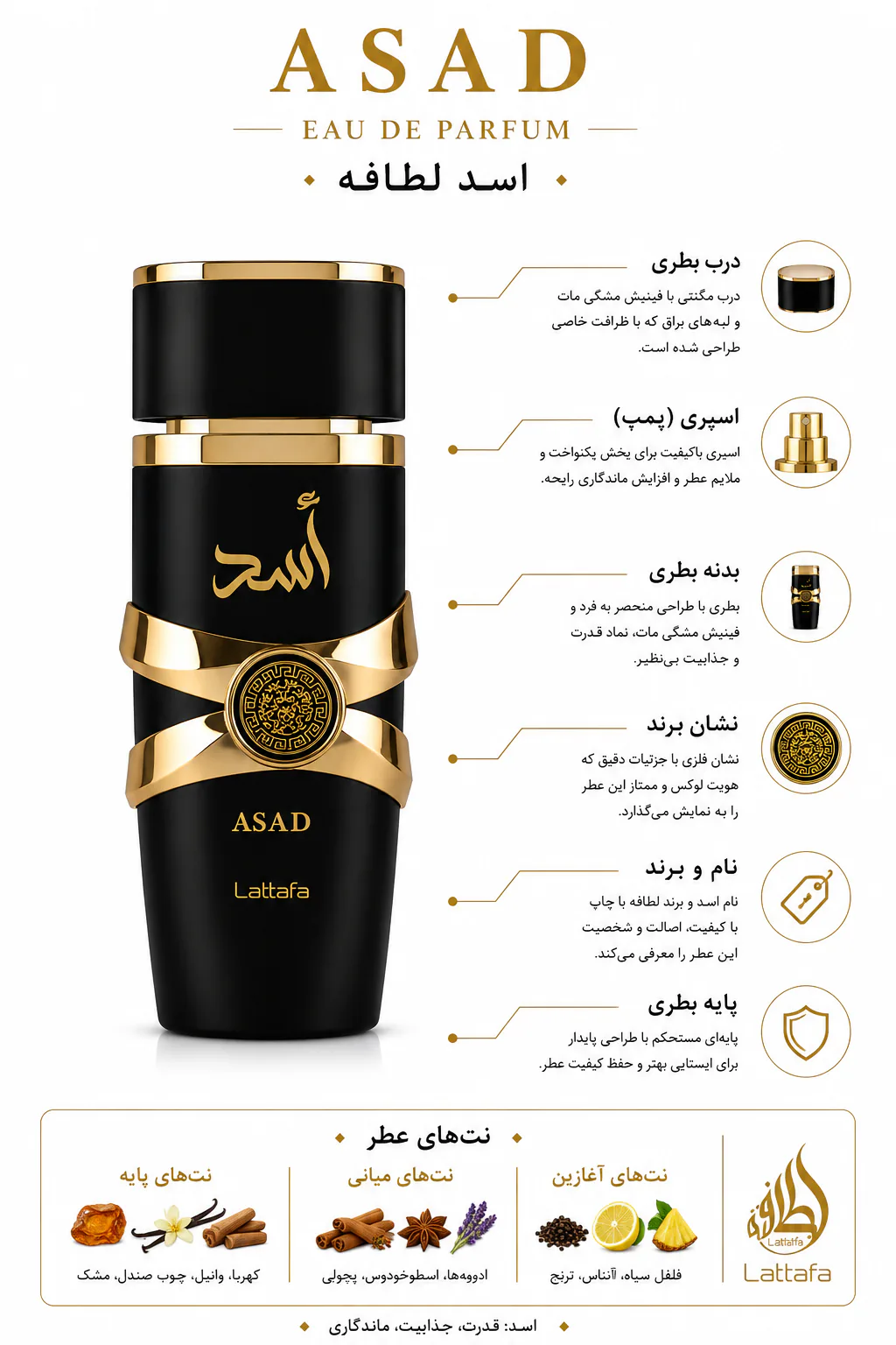 عطر لطافه مدل اسد  100میلی لیتر