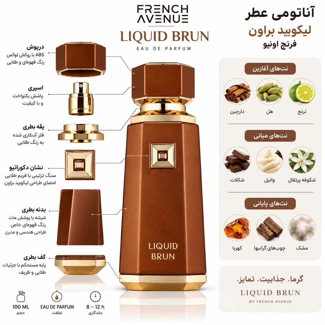 عطر فرنچ اونیو مدل لیکویید براون 100 میلی لیتر