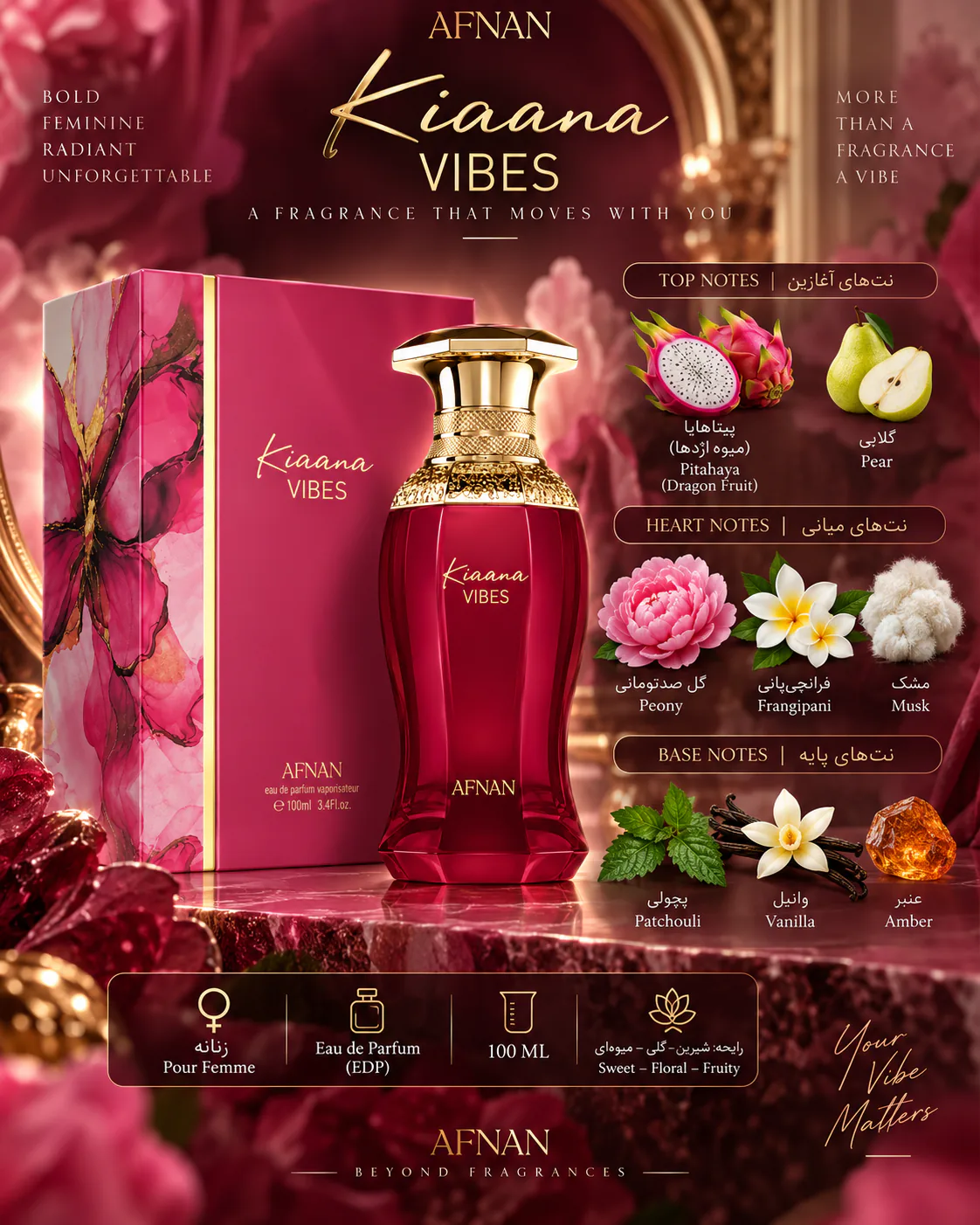 عطر افنان مدل کیانا وایبز ۱۰۰ میلی لیتر