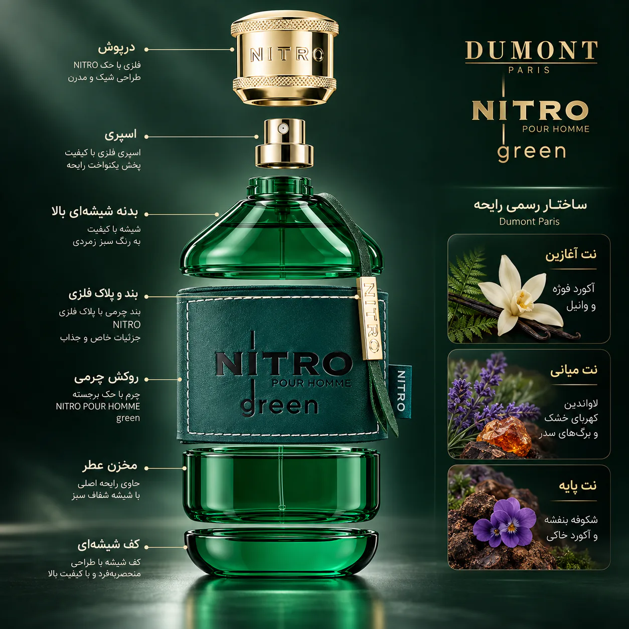 عطر د مونت پاریس مدل نیترو سبز 100 میلی لیتر