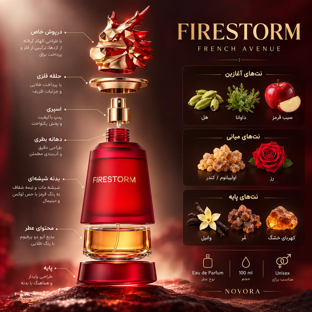 عطر فرنچ اونیو مدل فایر استورم 100 میلی لیتر