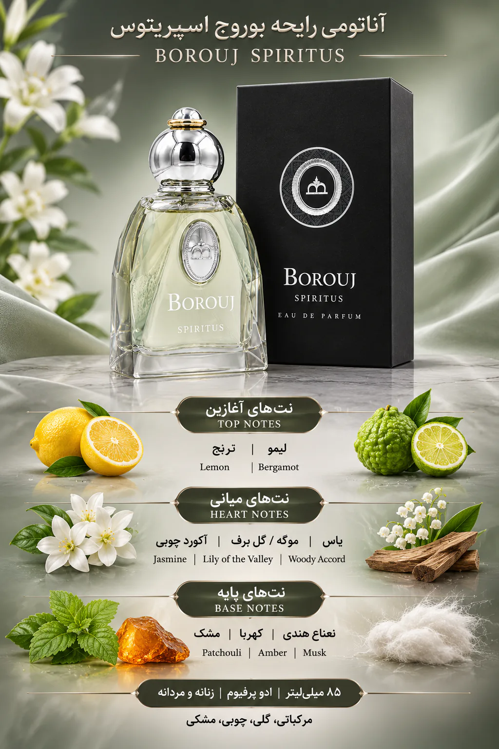 عطر دمونت پاریس مدل بروج اسپیریتوس ۸۵میلی لیتر